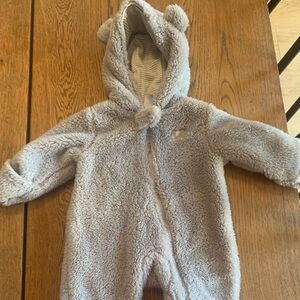 Carter's Soft Gray Fleece Footie with Bear Ears
